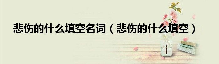 悲伤的什么填空名词（悲伤的什么填空）