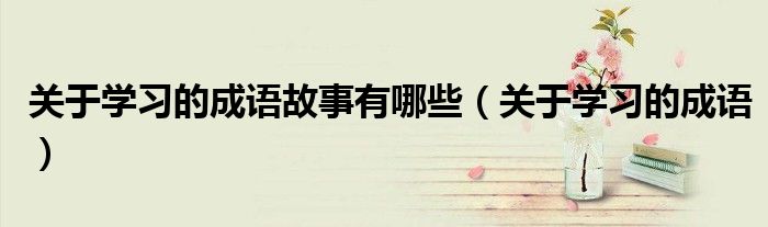 关于学习的成语故事有哪些（关于学习的成语）