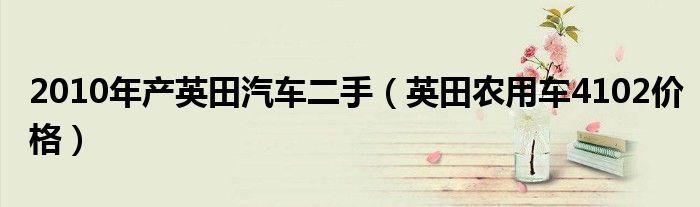 2010年产英田汽车二手（英田农用车4102价格）