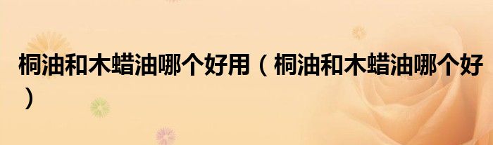 桐油和木蜡油哪个好用（桐油和木蜡油哪个好）