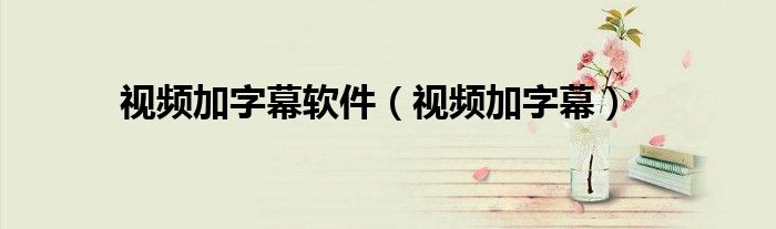 视频加字幕软件（视频加字幕）