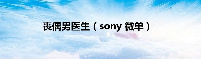 丧偶男医生（sony 微单）